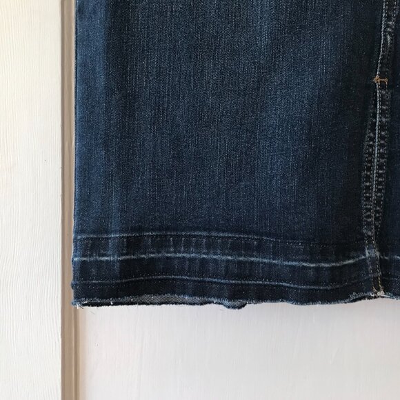 Ann Taylor | Petite Raw Hem Denim Pencil Skirt - Picture 5 of 11